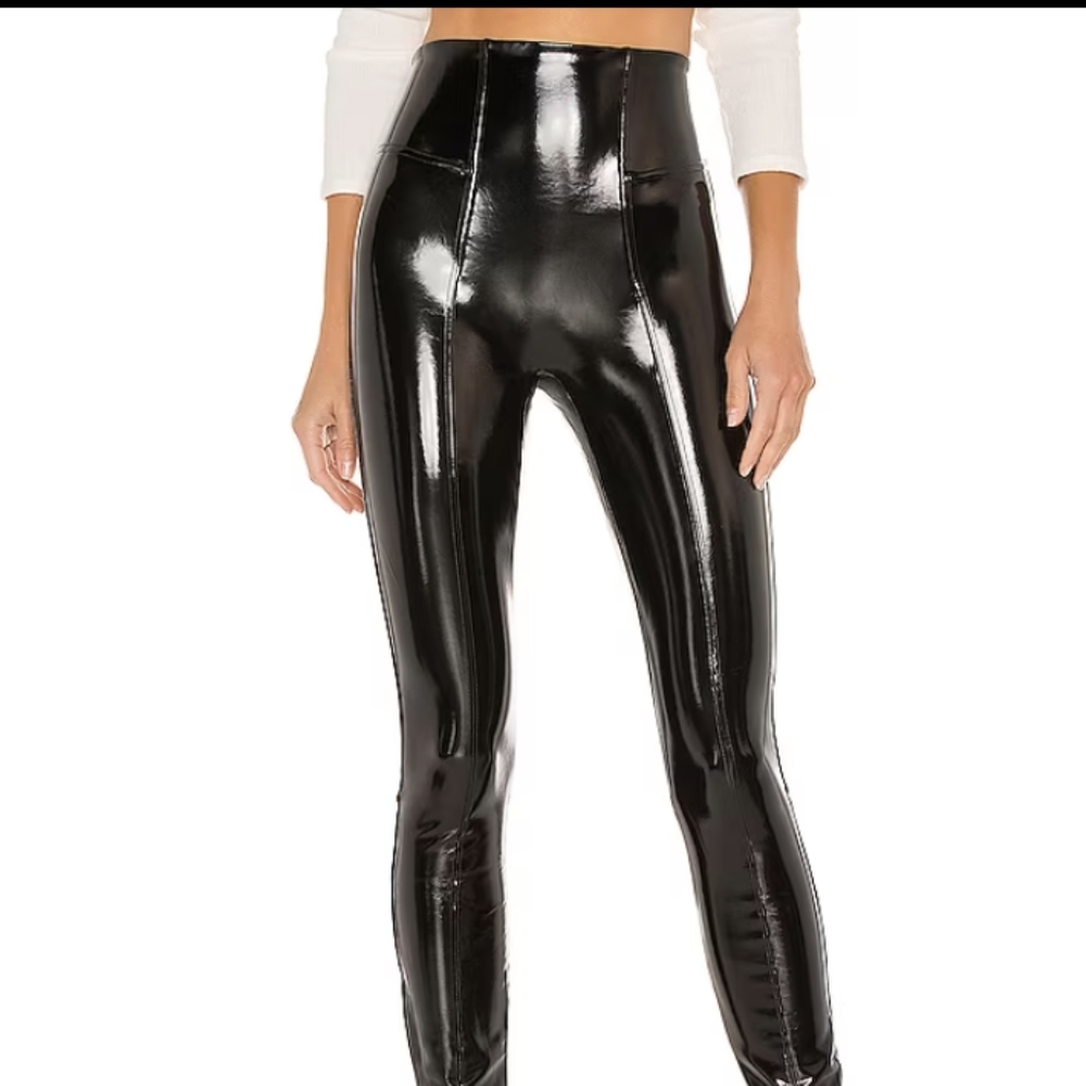 NWT Spanx Faux patent leather leggings Small